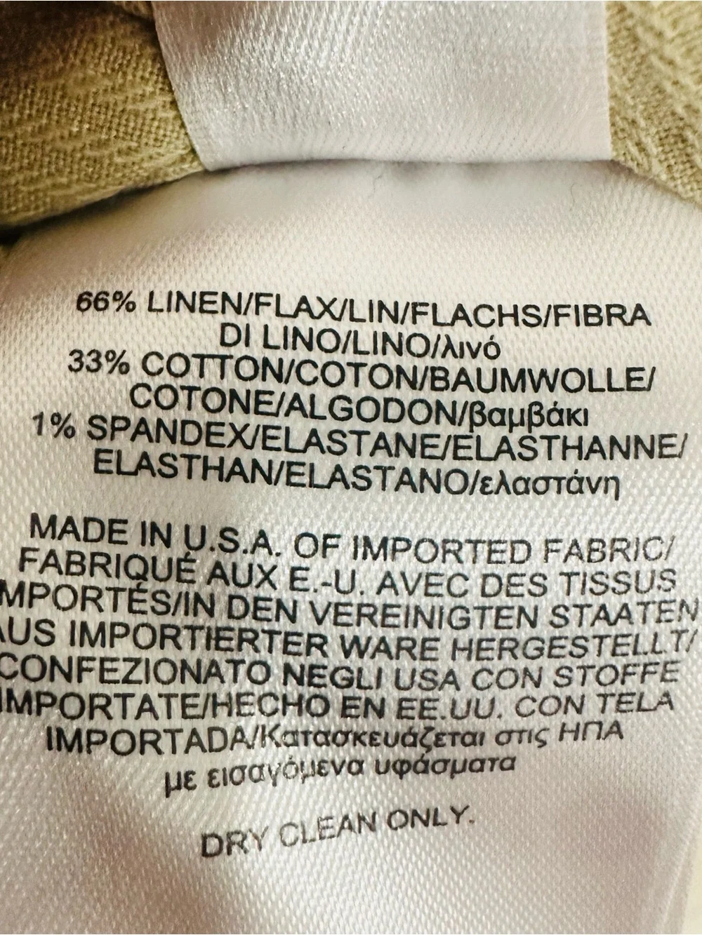 Brooks Brothers Clark Baird McNuttish Linen Blend Pants Sz 36x29